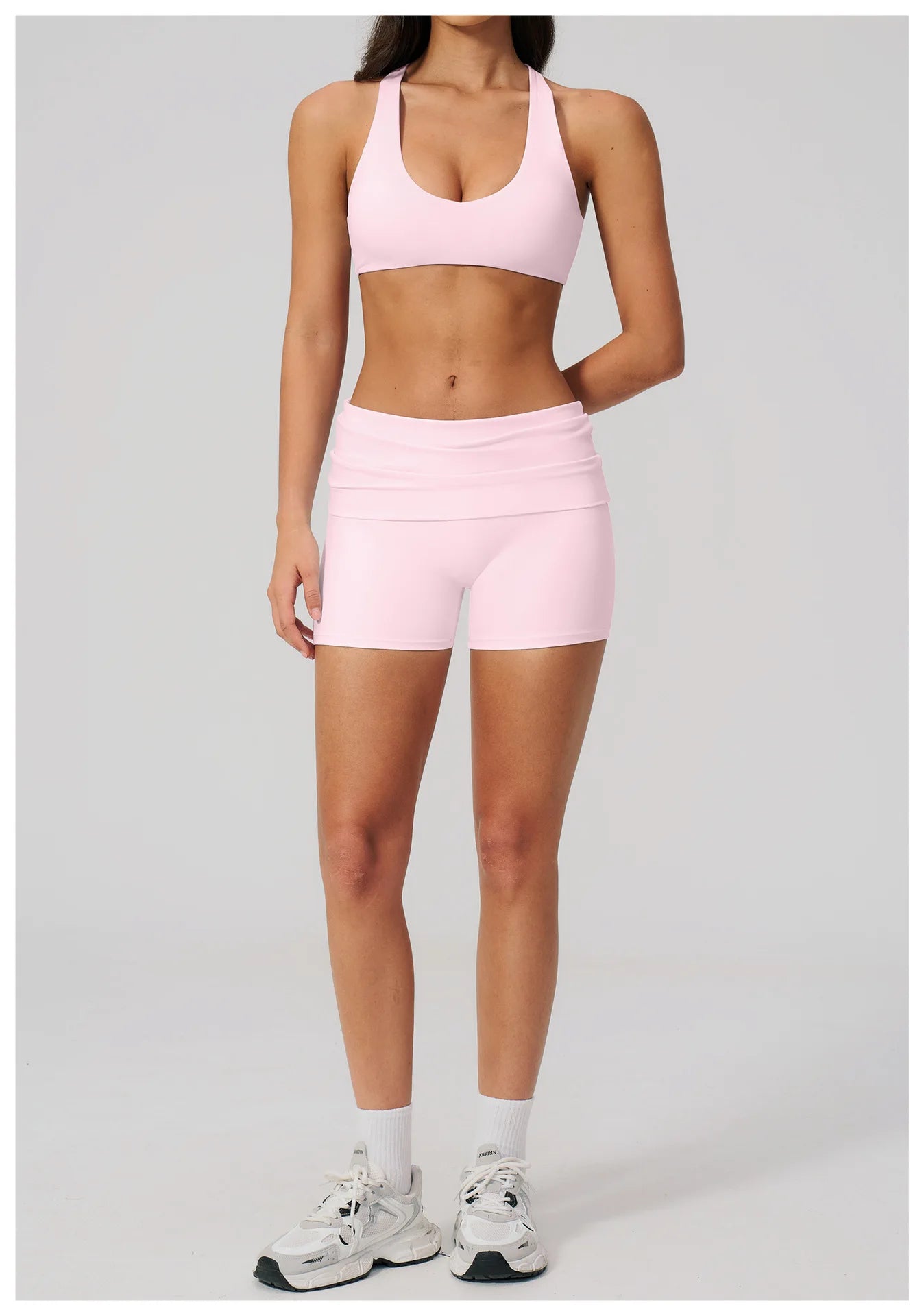 Summer Fold Over Waist Fitness Shorts Women Workout Shorts Yoga Shorts Lift Butt Fitness Shorts Women Running Push Up Gym Shorts