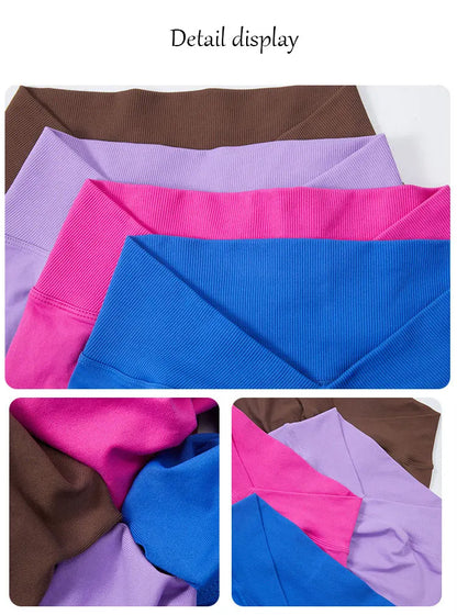 Seamless V Back Yoga Shorts Women Sportwear Fitness Tights Elastic Scrunch Gym Cycling Push Up Running Workout High Waist Shorts