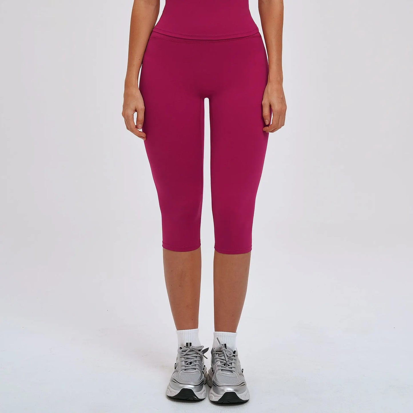 Yoga Pants Women Cropped Pants Sports Pants Fitness Leggings Tights Breathable Quick-drying High Waist Running Workout Pants