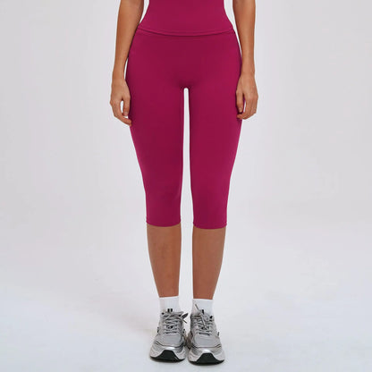 Yoga Pants Women Cropped Pants Sports Pants Fitness Leggings Tights Breathable Quick-drying High Waist Running Workout Pants