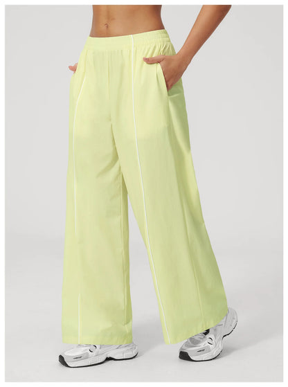 Yoga Pants Women's Sun Protection Pants Contrasting Lines Sports Pants Breathable Uv Resistant Breathable Loose Sports Pants
