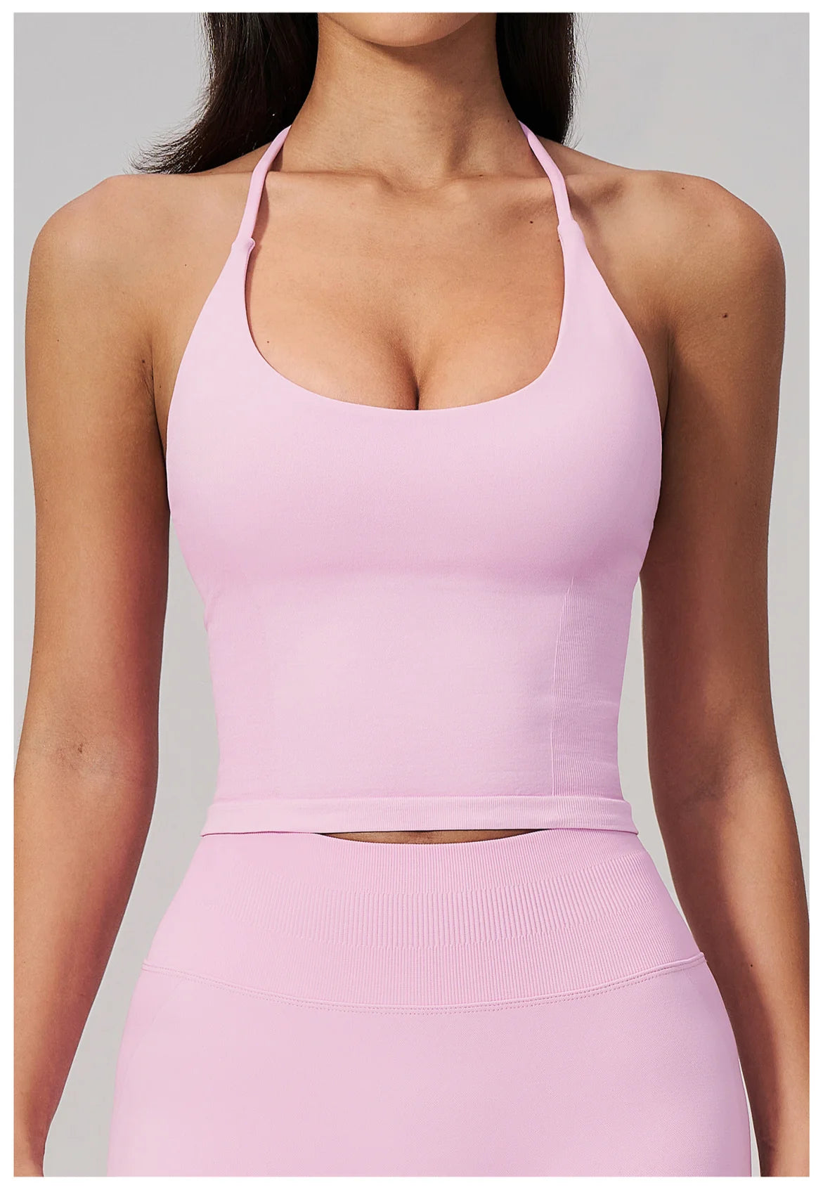 Summer Sports Halter Yoga Top Gym Vest Woman Backless Tank Tops Seamless Push Up Sport Bra Running Vest Workout Top Activewear