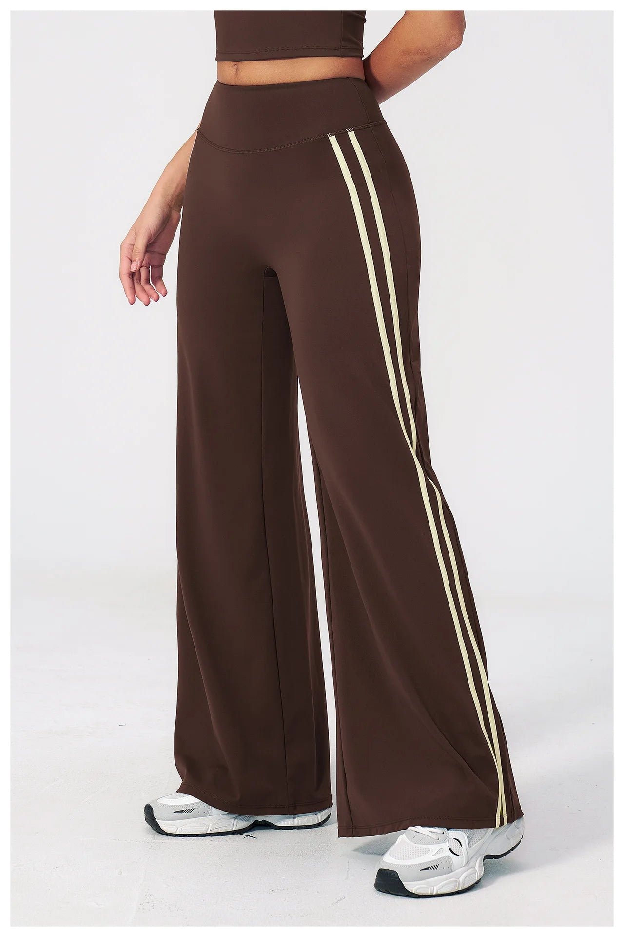 JUREN Straight Leg Bottoms Women's Mid-Waist Yoga Pants Gym Leggings Workout Leggings Naked Feel Pilates Running Sports Trousers