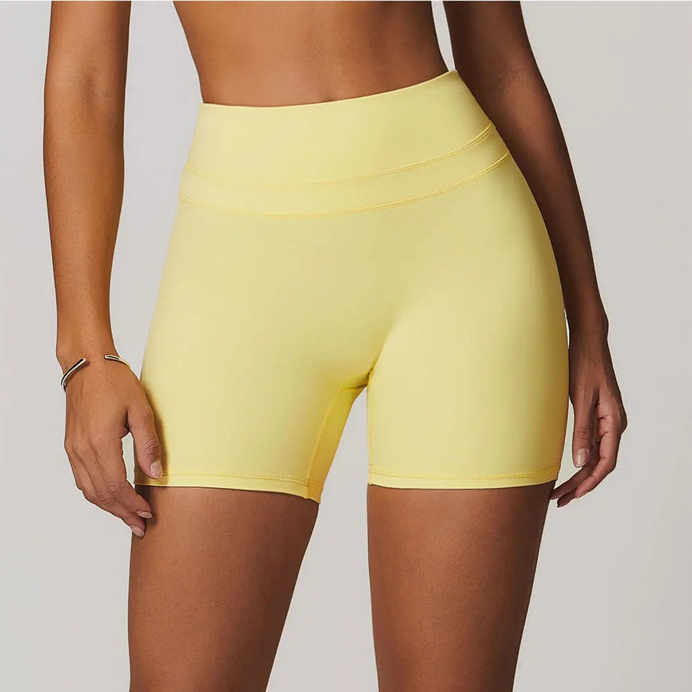 JUREN High Waist Sports Short Women Yoga Shorts Breathable Fitness Tight Women Yoga Legging Shorts Cycling Athletic Gym Shorts