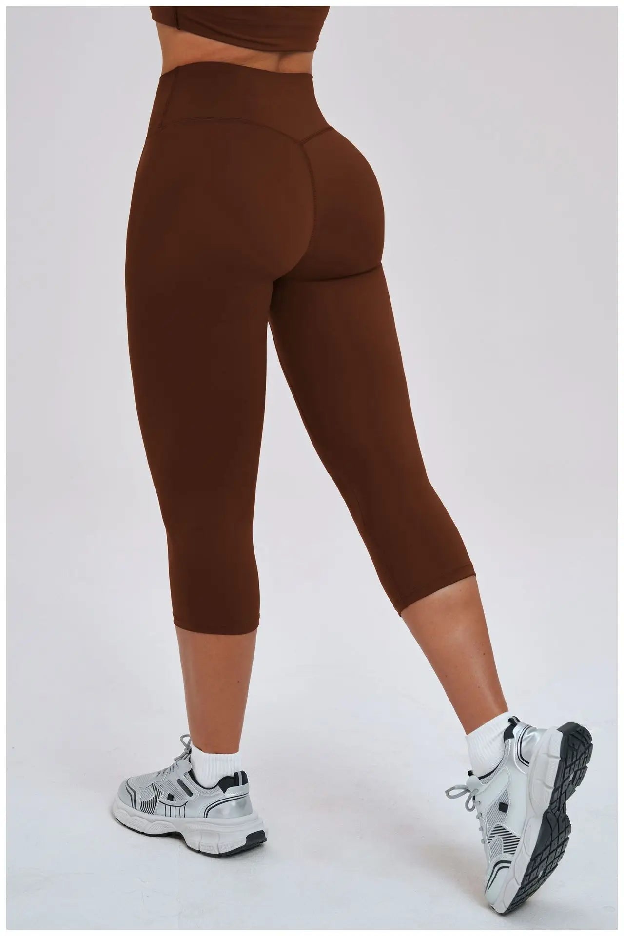 Yoga Pants Women Cropped Pants Sports Pants Fitness Leggings Tights Breathable Quick-drying High Waist Running Workout Pants