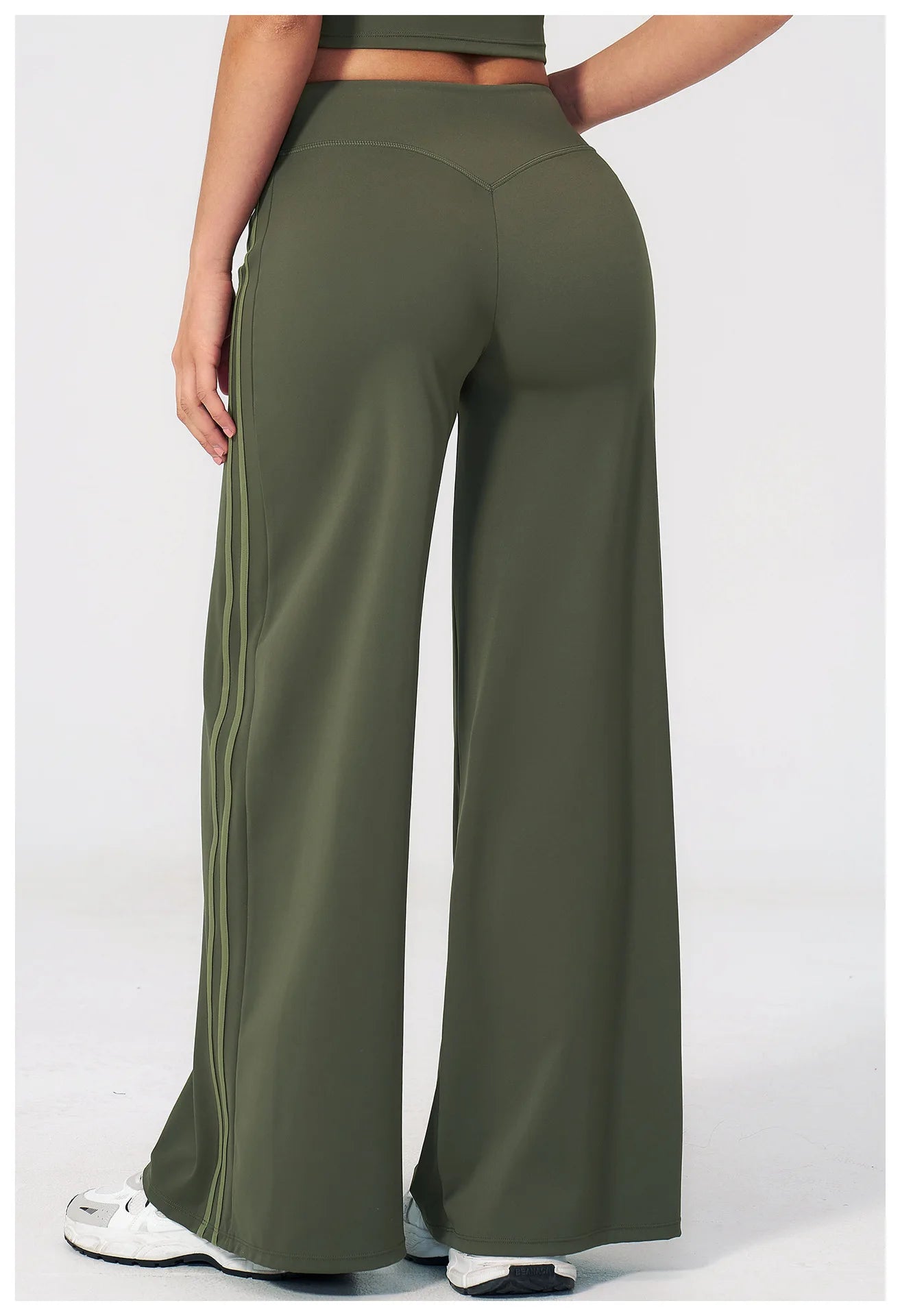 JUREN Straight Leg Bottoms Women's Mid-Waist Yoga Pants Gym Leggings Workout Leggings Naked Feel Pilates Running Sports Trousers