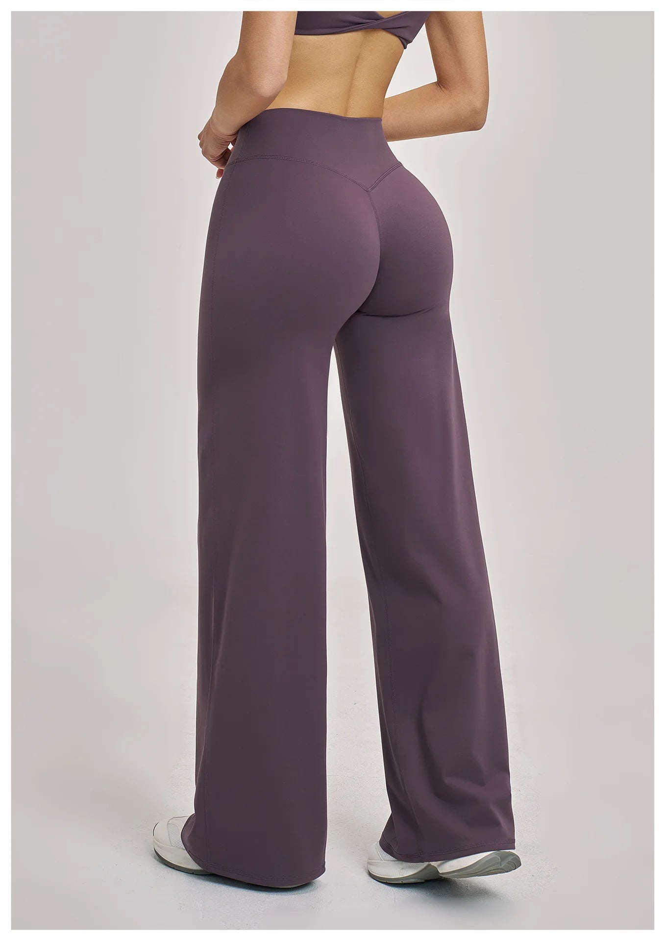 High Waist Wide Leg Yoga Pants Women Butt Lift Workout Trousers Flare Leggings Tummy Control Gym Fitness Straight Leg Bottoms