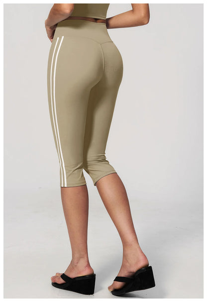 Yoga Capri Pants Women Fitness Leggings Running Cycling Pants Breathable Sports Leggings High Waist Summer Workout Gym Clothing