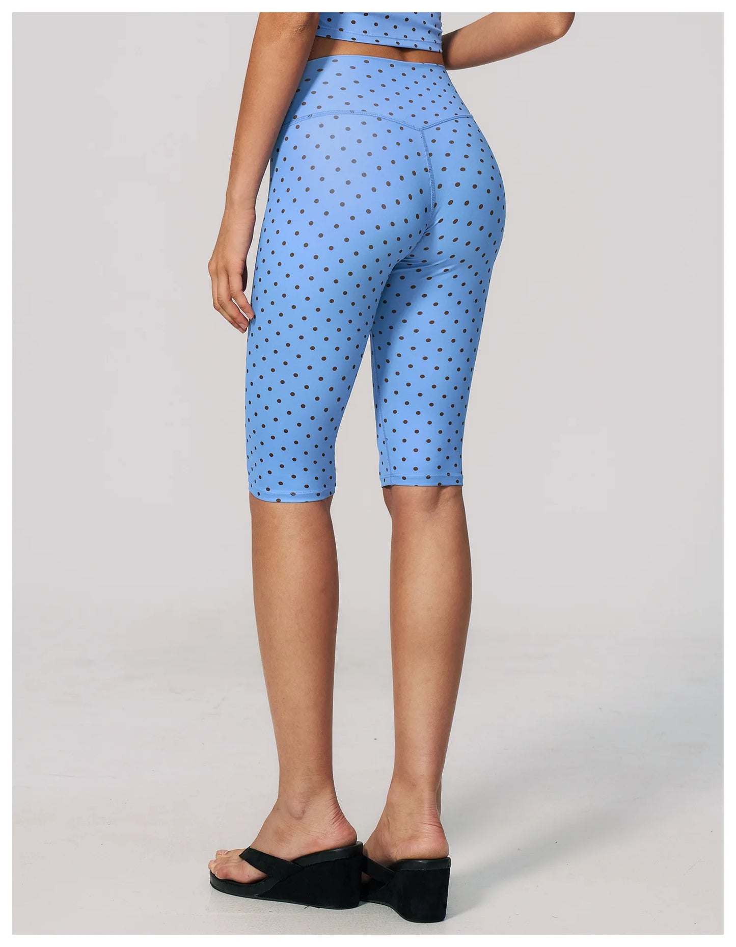 Polka Dot Yoga Capri Pants Women Sports Leggings Woman High Waist Push Up Gym Fitness Yoga Pants Running Athletic Legging Summer