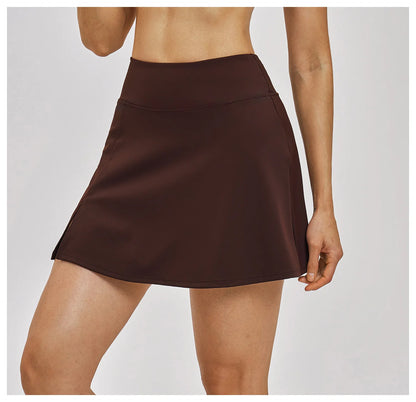 Outdoor Sports Yoga Skirt Women Badminton Tennis Skirt High Waist Breathable Sweat Skirt Active Athletic Yoga Fitness Skirt