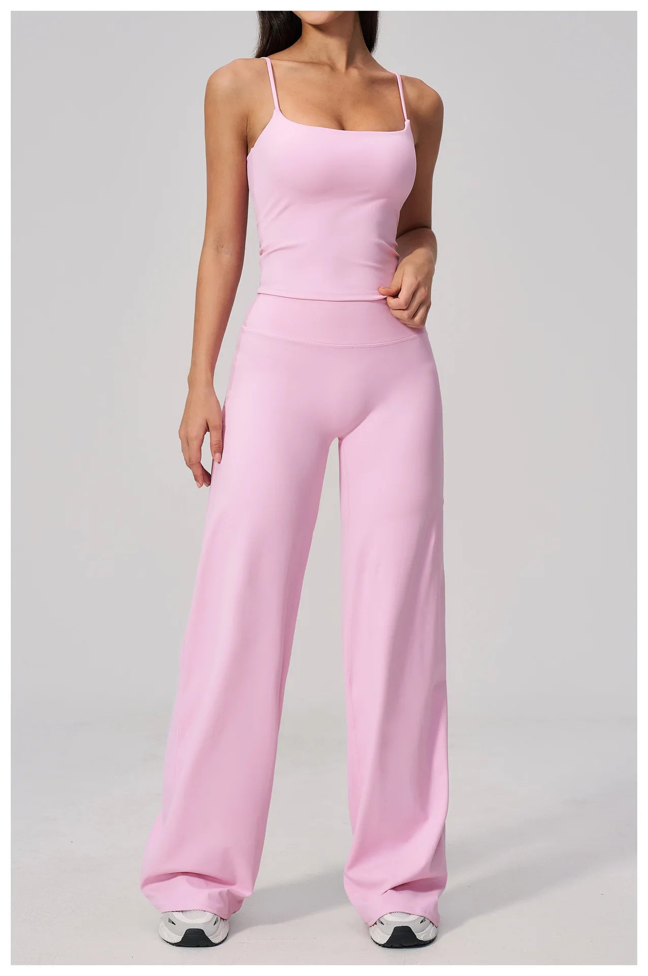 High Waist Wide Leg Yoga Pants Women Butt Lift Workout Trousers Flare Leggings Tummy Control Gym Fitness Straight Leg Bottoms