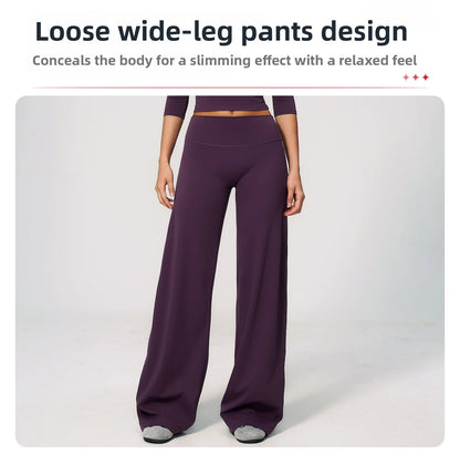 Yoga Pants Women Straight Leg Bottoms Women's Mid-Waist Fitness Pants Gym Leggings Naked Feel Pilates Running Sports Trousers