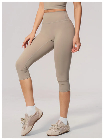 Women's High Waist Yoga Capri Pants Butt Lift Leggings Squat Proof Tummy Control Workout Sports Breathable Running Summer Tights