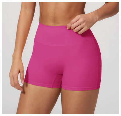 JUREN Yoga Shorts Women Fitness Shorts Running Cycling Shorts Breathable Sports Leggings High Waist Summer Workout Gym Shorts