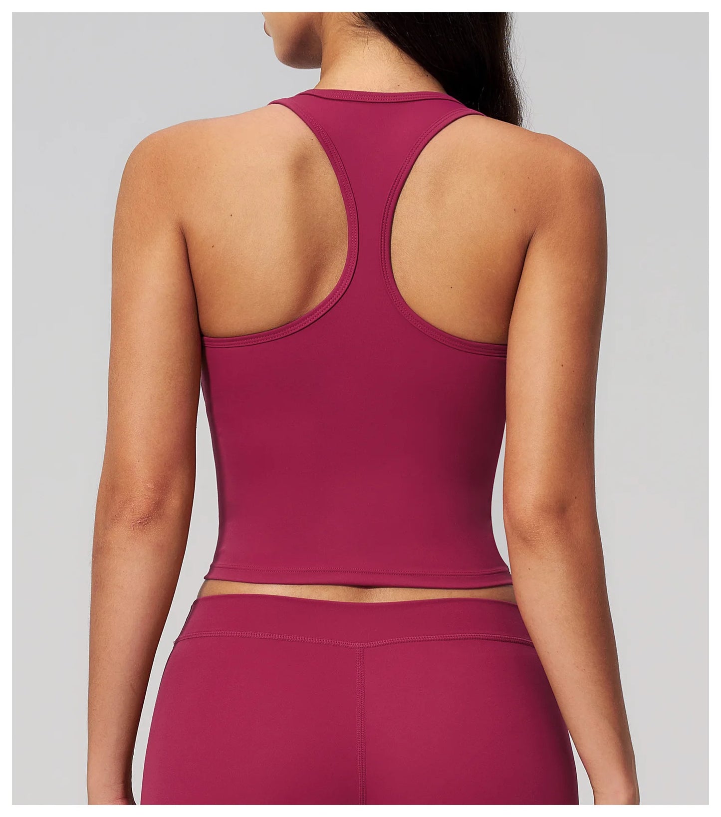 Yoga Vest Women Running Top Tank Top Short Sleeve I-shape Backless Gym Bra Running Workout Top Solid Color Nylon Fitness Top