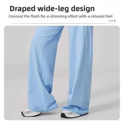 High Waist Wide Leg Yoga Pants Women Butt Lift Workout Trousers Flare Leggings Tummy Control Gym Fitness Straight Leg Bottoms