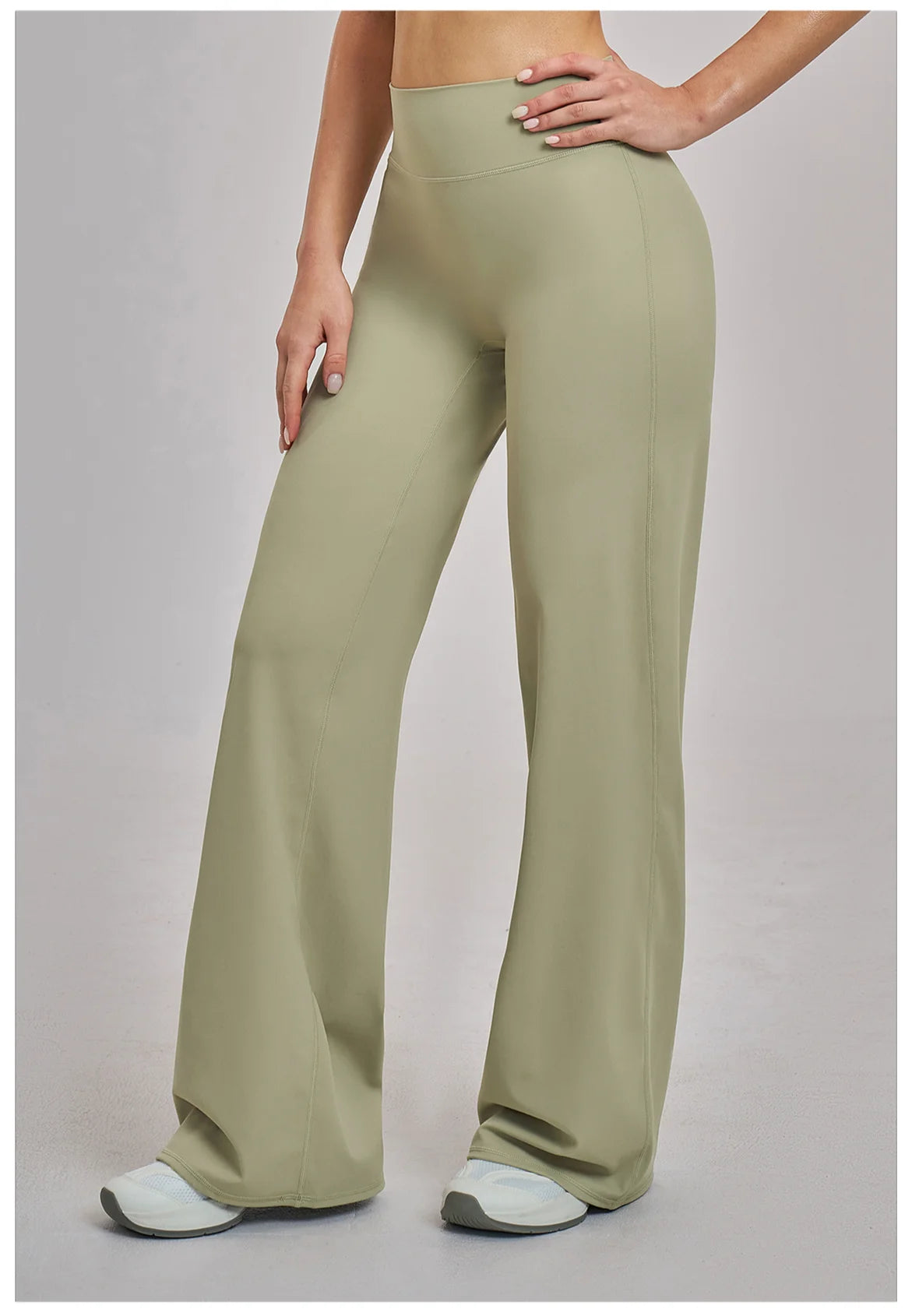 High Waist Wide Leg Yoga Pants Women Butt Lift Workout Trousers Flare Leggings Tummy Control Gym Fitness Straight Leg Bottoms