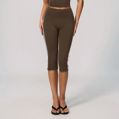 Yoga Capri Pants Women Fitness Leggings Running Cycling Pants Breathable Sports Leggings High Waist Summer Workout Gym Clothing