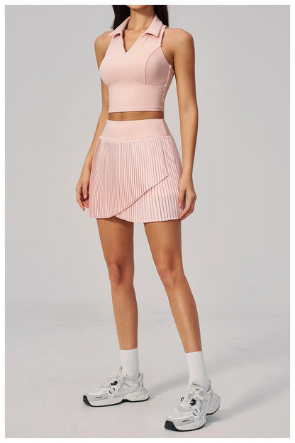 Yoga Pleated Skirt Sports Skirt for Women Quick-drying Badminton Tennis Trousers Skirt Fitness Half-body Pleated Skirt Shorts