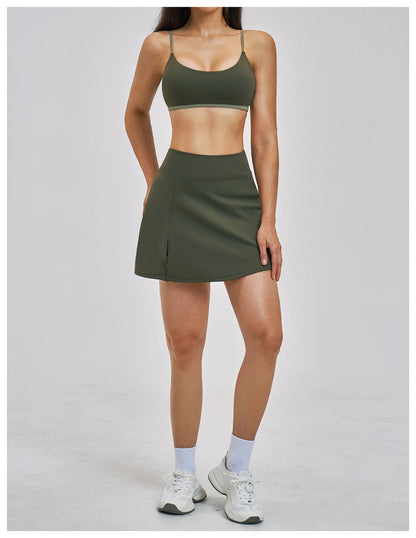 Outdoor Sports Yoga Skirt Women Badminton Tennis Skirt High Waist Breathable Sweat Skirt Active Athletic Yoga Fitness Skirt