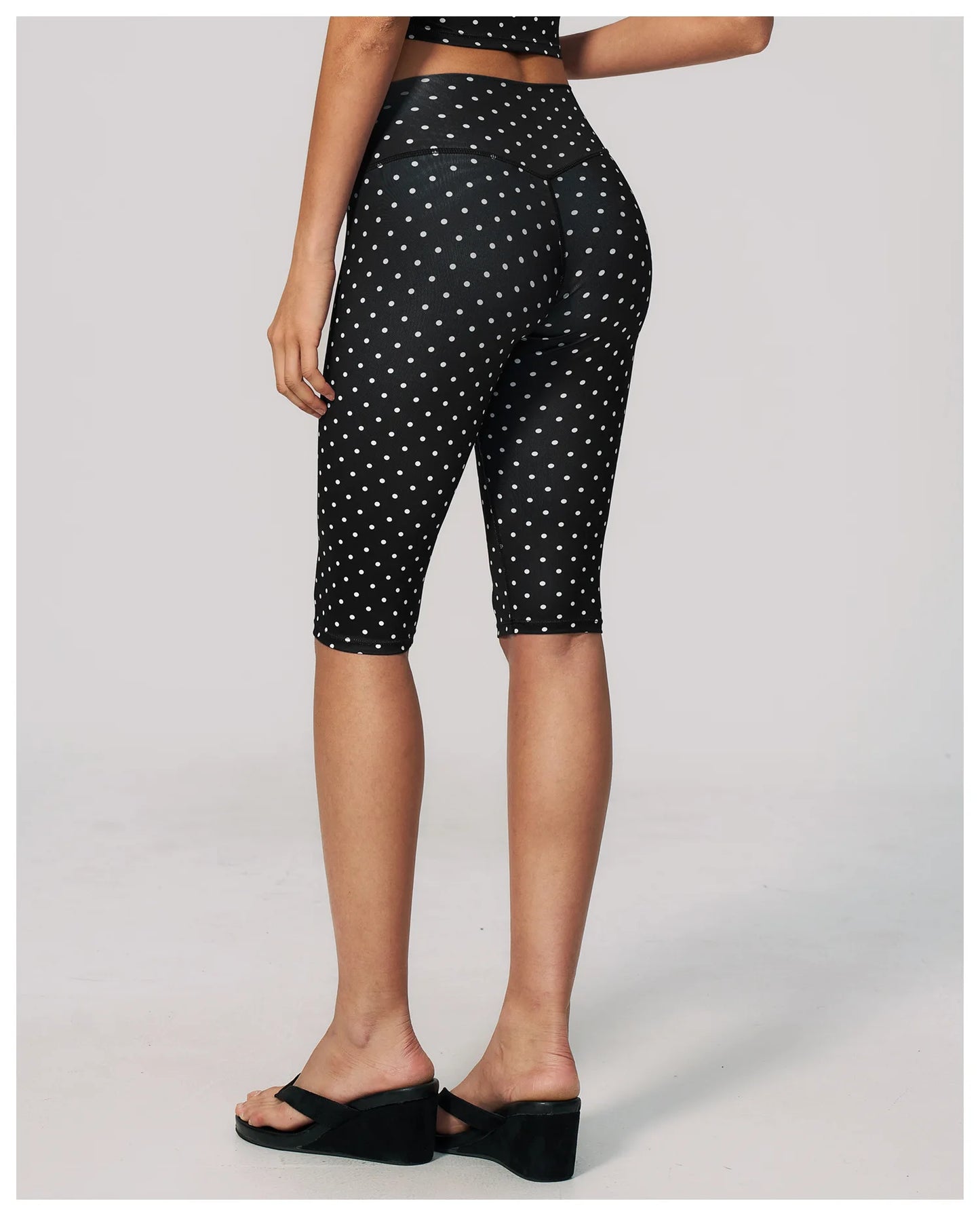 Polka Dot Yoga Capri Pants Women Sports Leggings Woman High Waist Push Up Gym Fitness Yoga Pants Running Athletic Legging Summer