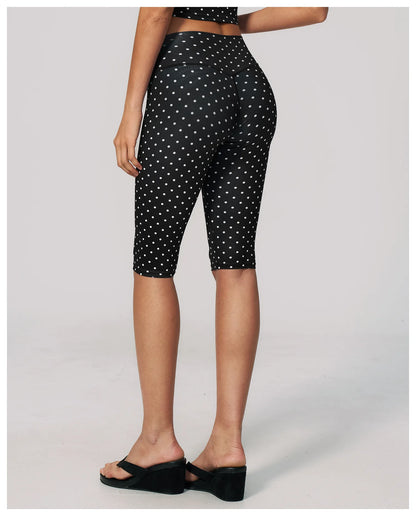 Polka Dot Yoga Capri Pants Women Sports Leggings Woman High Waist Push Up Gym Fitness Yoga Pants Running Athletic Legging Summer