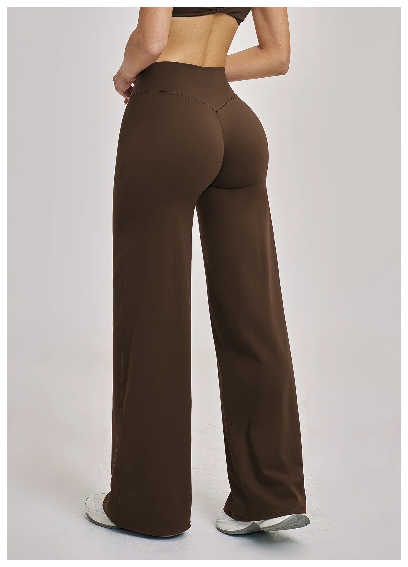 High Waist Wide Leg Yoga Pants Women Butt Lift Workout Trousers Flare Leggings Tummy Control Gym Fitness Straight Leg Bottoms