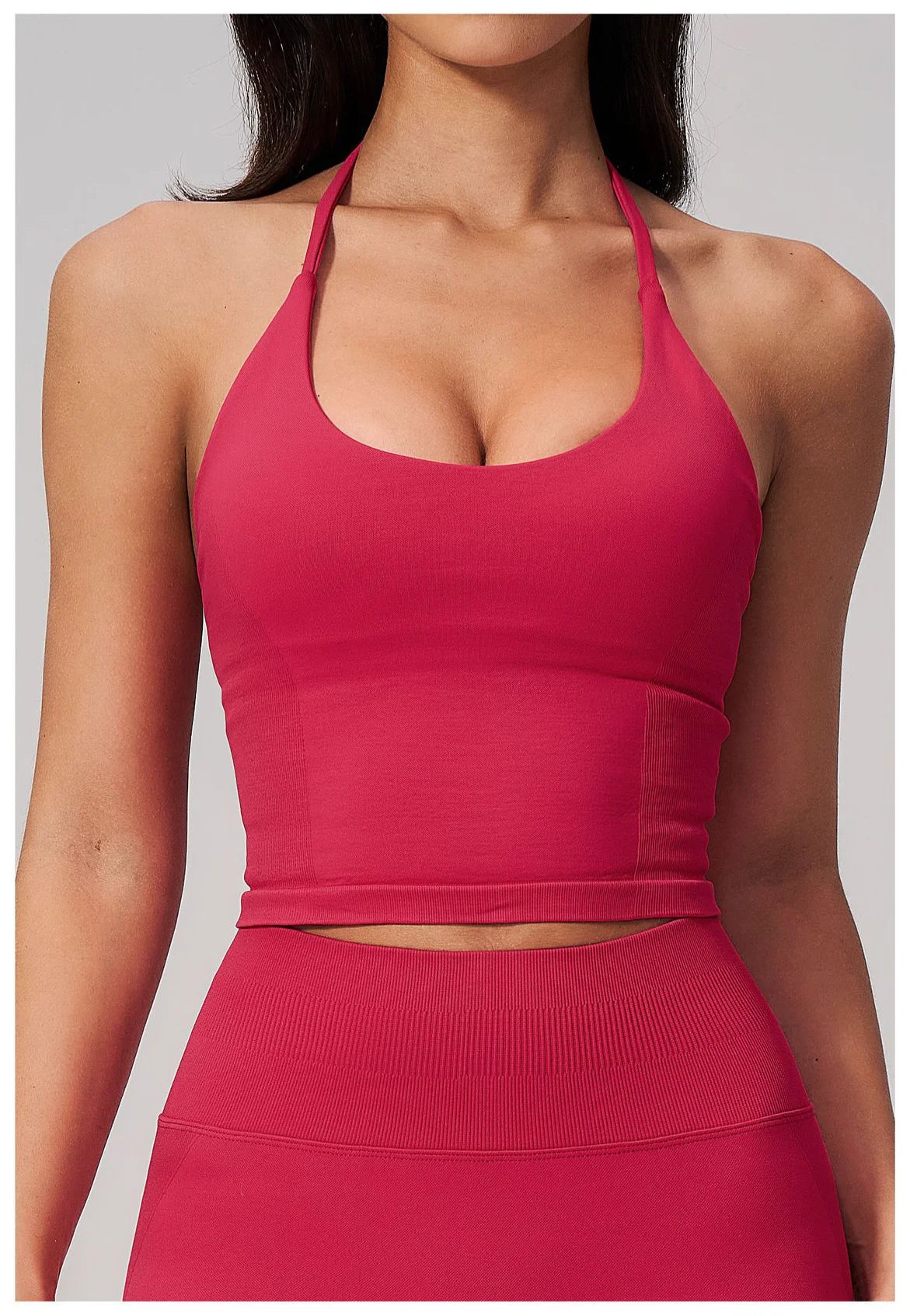Summer Sports Halter Yoga Top Gym Vest Woman Backless Tank Tops Seamless Push Up Sport Bra Running Vest Workout Top Activewear
