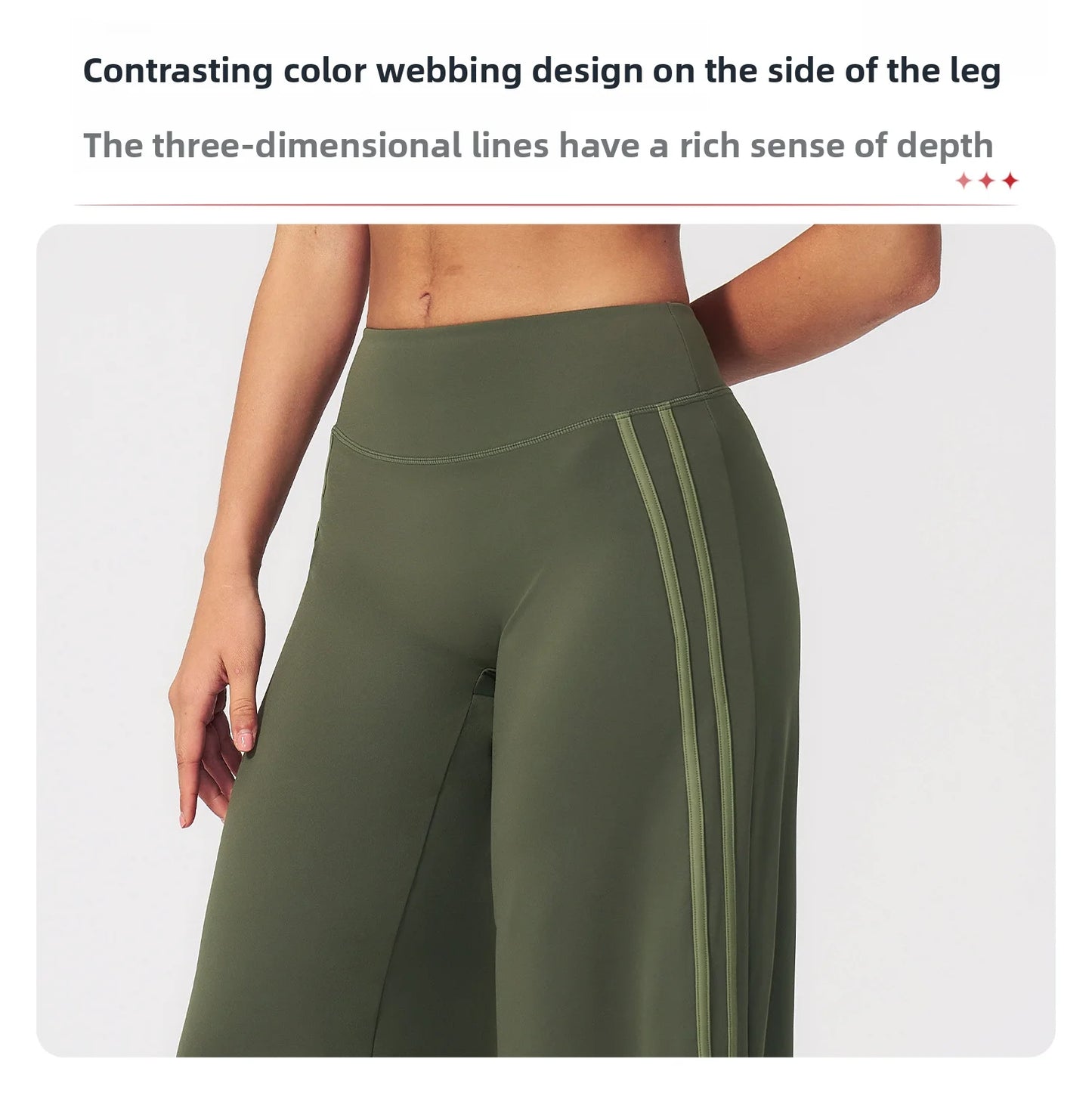 JUREN Straight Leg Bottoms Women's Mid-Waist Yoga Pants Gym Leggings Workout Leggings Naked Feel Pilates Running Sports Trousers