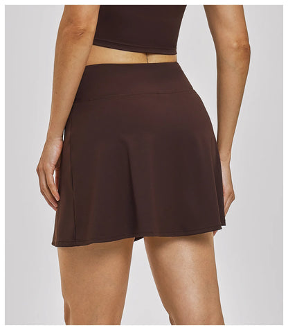 Outdoor Sports Yoga Skirt Women Badminton Tennis Skirt High Waist Breathable Sweat Skirt Active Athletic Yoga Fitness Skirt