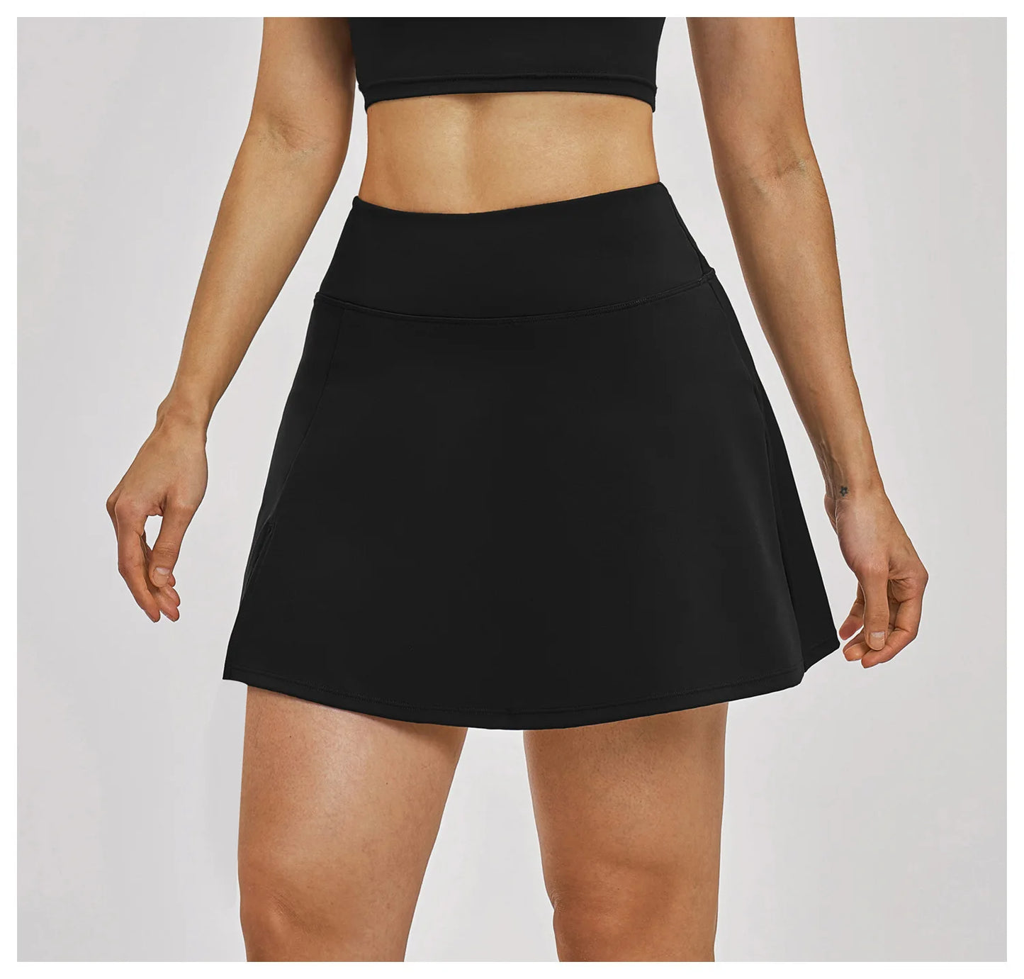 Outdoor Sports Yoga Skirt Women Badminton Tennis Skirt High Waist Breathable Sweat Skirt Active Athletic Yoga Fitness Skirt