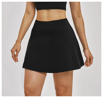 Outdoor Sports Yoga Skirt Women Badminton Tennis Skirt High Waist Breathable Sweat Skirt Active Athletic Yoga Fitness Skirt