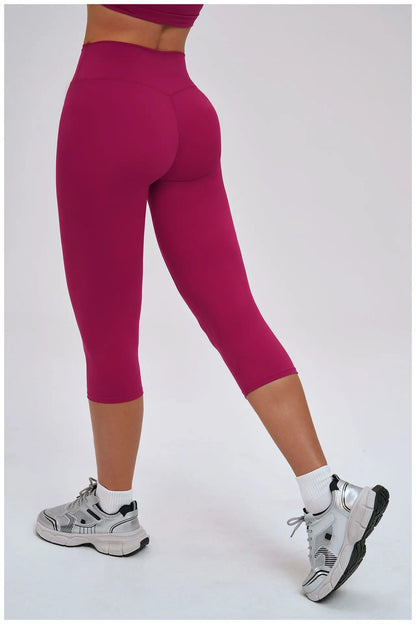 Women's High Waist Yoga Capri Pants Butt Lift Leggings Squat Proof Tummy Control Workout Sports Breathable Running Summer Tights