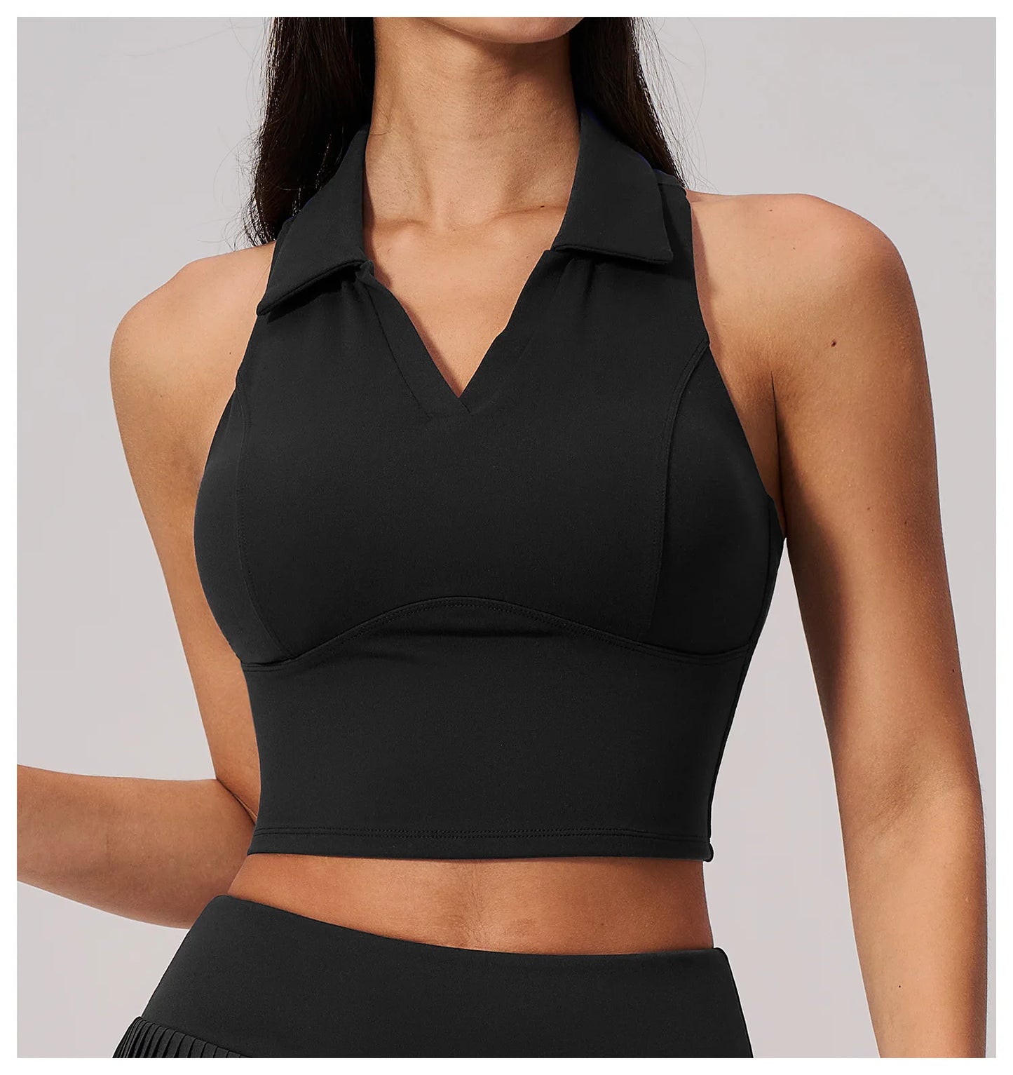 Women's Yoga Tank Push Up Workout Top Quick-Dry Collar Gym Sports Vest Running Female Running Tight Top Women Fitness Underwear