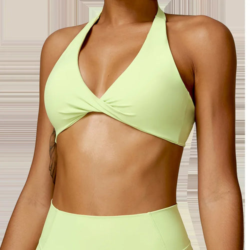 Women's Halter Sports Bra Sexy Beautiful Back Top Push Up Fitness Bra Yoga Gym Workout Bra Fitness Top Sports Breathable Bra