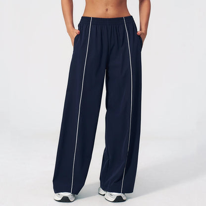 Yoga Pants Women's Sun Protection Pants Contrasting Lines Sports Pants Breathable Uv Resistant Breathable Loose Sports Pants