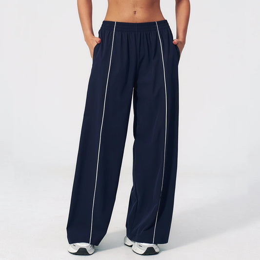 Yoga Pants Women's Sun Protection Pants Contrasting Lines Sports Pants Breathable Uv Resistant Breathable Loose Sports Pants