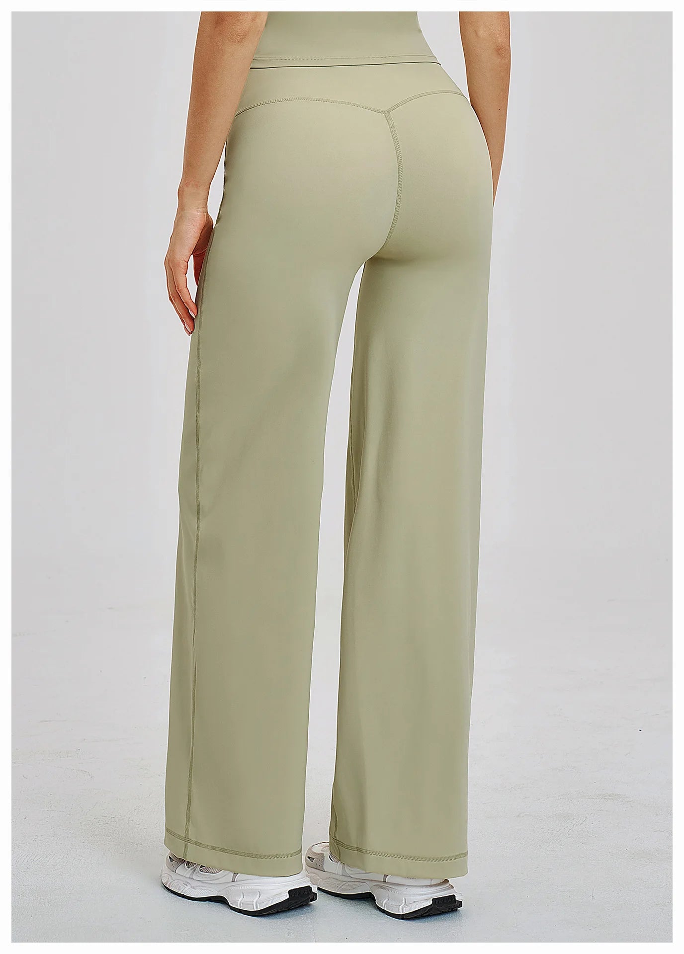 Yoga Pants Women Straight Leg Bottoms Women's Mid-Waist Fitness Pants Gym Leggings Naked Feel Pilates Running Sports Trousers
