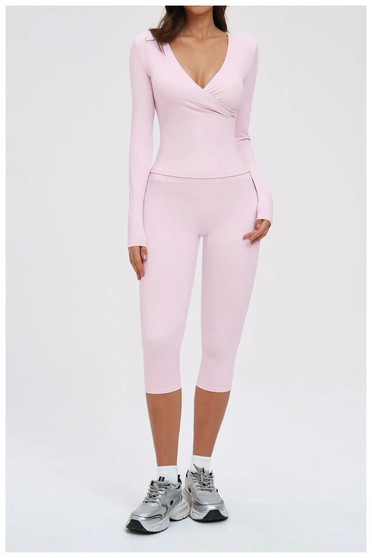 Yoga Pants Women Cropped Pants Sports Pants Fitness Leggings Tights Breathable Quick-drying High Waist Running Workout Pants