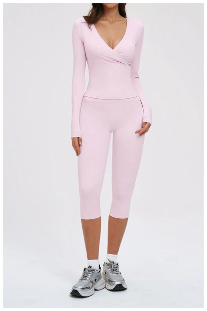 Yoga Pants Women Cropped Pants Sports Pants Fitness Leggings Tights Breathable Quick-drying High Waist Running Workout Pants