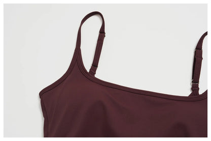 Juren Gym Tank Top With Built In Bra Women's Yoga Clothing Summer Running Square Neck Fitness Vest Beautiful Back Sports Workout