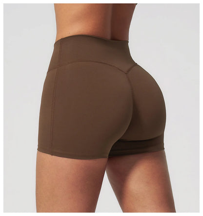 JUREN Yoga Shorts Women Fitness Shorts Running Cycling Shorts Breathable Sports Leggings High Waist Summer Workout Gym Shorts