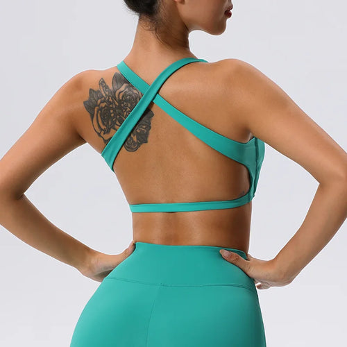 Push Up Sports Bra Women Underwear Cross Criss Top Padded Bralette Sports Bra Backless Training Fitness Workout Yoga Bra Women