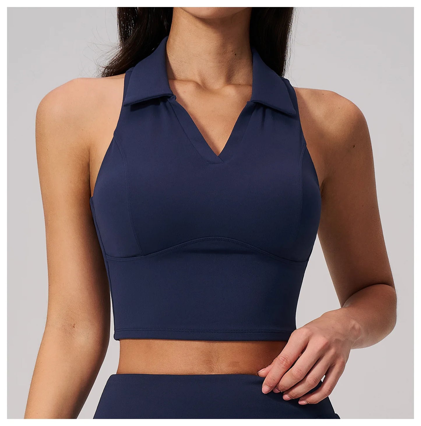 Women's Yoga Tank Push Up Workout Top Quick-Dry Collar Gym Sports Vest Running Female Running Tight Top Women Fitness Underwear