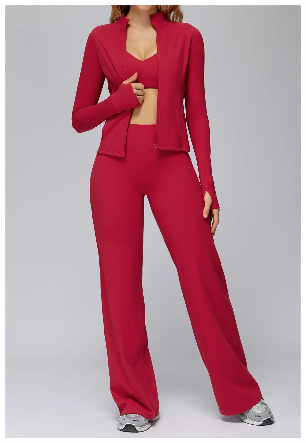 High Waist Wide Leg Yoga Pants Women Butt Lift Workout Trousers Flare Leggings Tummy Control Gym Fitness Straight Leg Bottoms