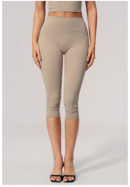 Women's High Waist Yoga Capri Pants Butt Lift Leggings Squat Proof Tummy Control Workout Sports Breathable Running Summer Tights
