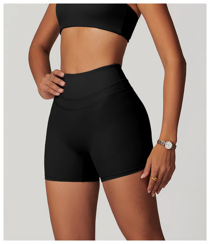 JUREN High Waist Sports Short Women Yoga Shorts Breathable Fitness Tight Women Yoga Legging Shorts Cycling Athletic Gym Shorts