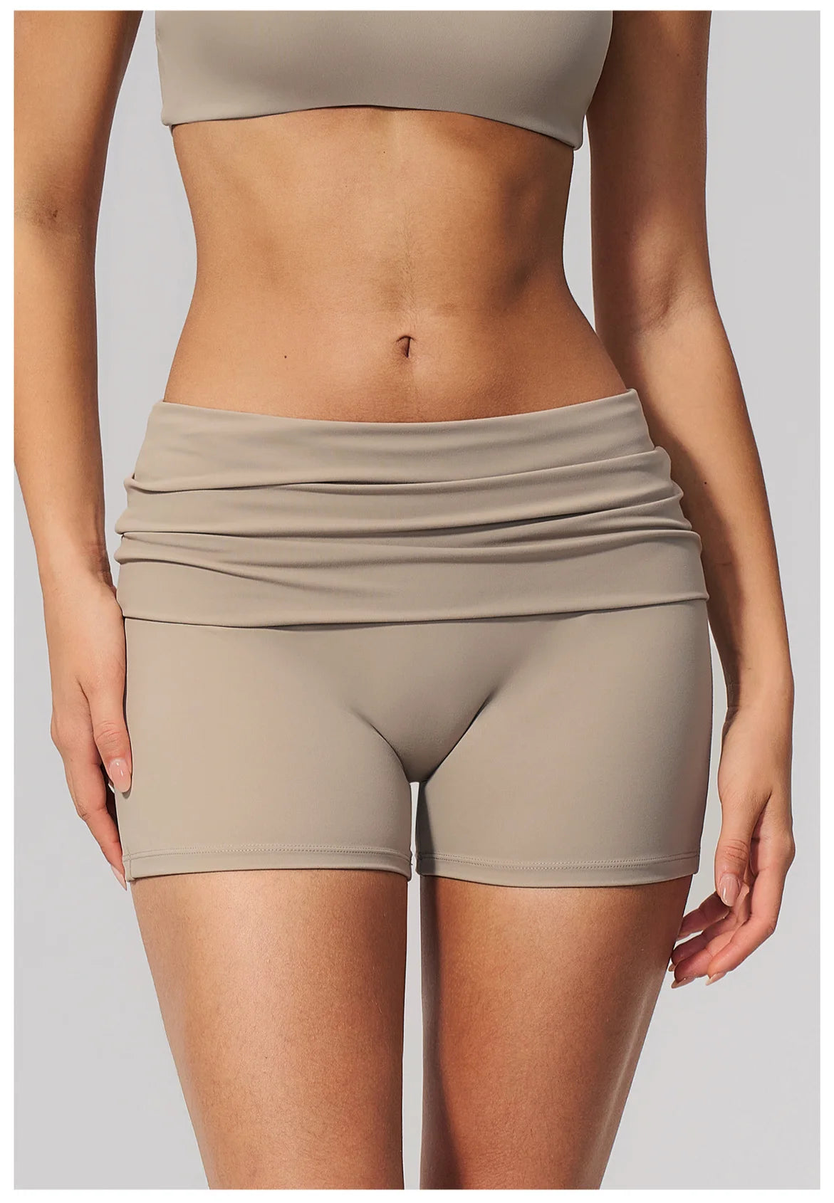 Summer Fold Over Waist Fitness Shorts Women Workout Shorts Yoga Shorts Lift Butt Fitness Shorts Women Running Push Up Gym Shorts