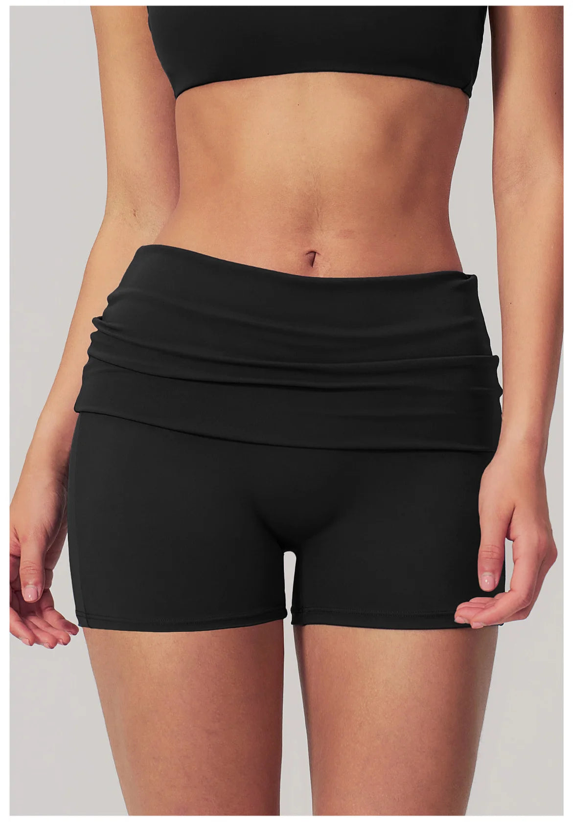 Summer Women Fitness Workout Shorts Yoga Shorts Fold Over High Waist Lift Butt Fitness Shorts Women Running Push Up Gym Shorts