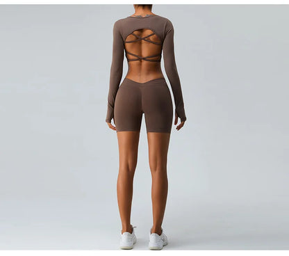 Seamless V Back Yoga Shorts Women Sportwear Fitness Tights Elastic Scrunch Gym Cycling Push Up Running Workout High Waist Shorts